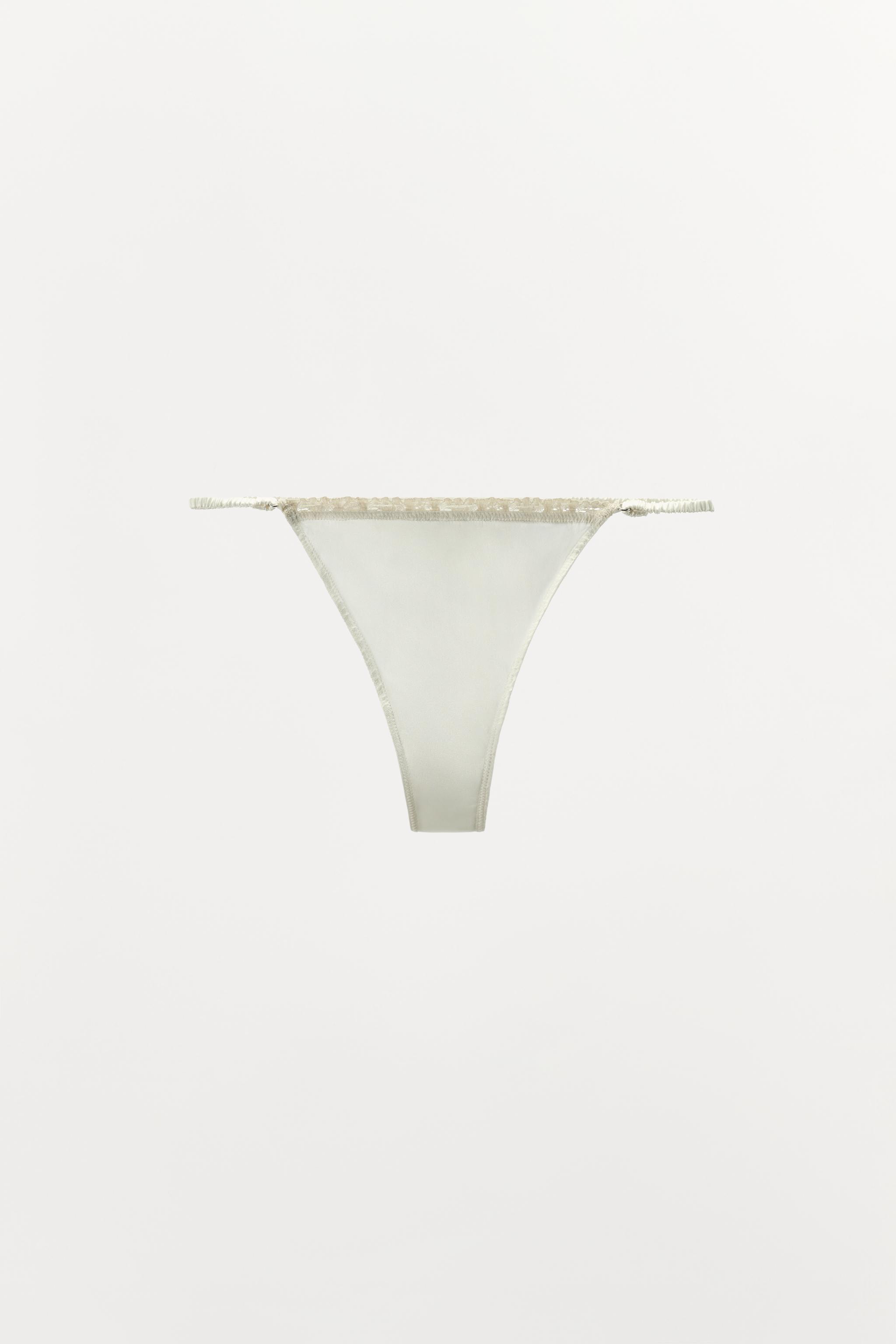 SILK BLEND LACE THONG